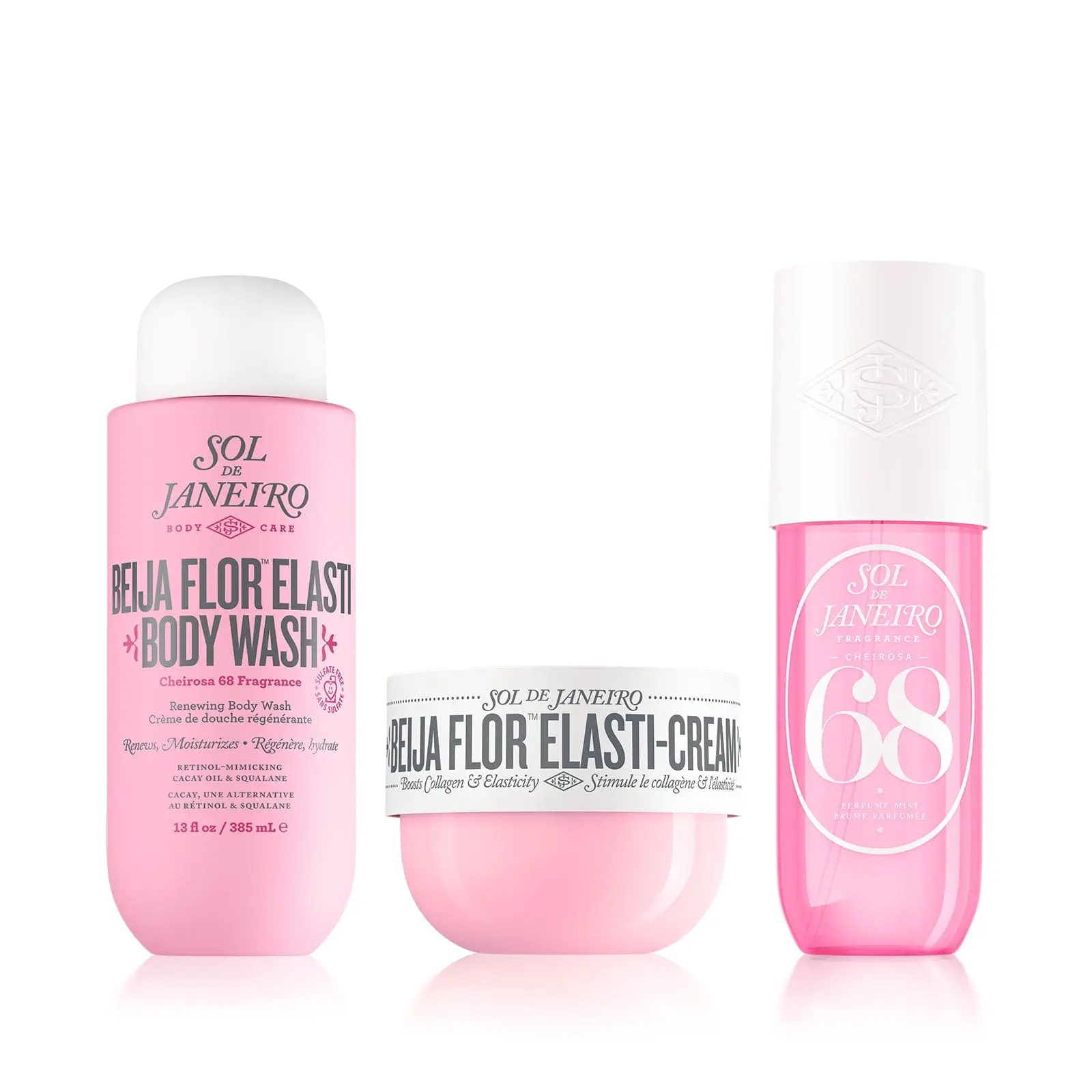 Sol de Janeiro Beija Flor Body Routine Set | Routine For Renewed, Replenished Skin With Notes Of Brazilian Jasmine And Pink Dragonfruit
