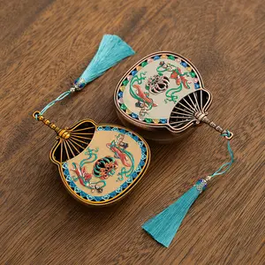 Chinese-Style Dunhuang Cloisonné Incense Burner, Lotus-Designed Pipa Fan Antique Sandalwood Disc, Fragrance Aromatherapy Home Use with Rack, Ideal Gift for Home Care Supplies