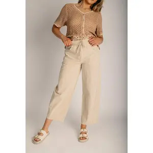 The Copley Striped Drawstring Pant in Tan