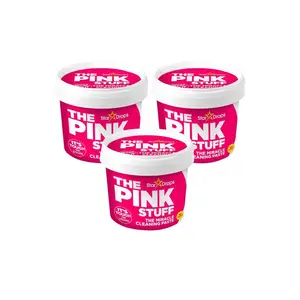 THE PINK STUFF 500 g Miracle Cleaning Paste All Purpose Cleaner, Family Safe Cleaner, Sensory Cleaning Paste, Sparkling Surfaces, Safe for Kids & Pets, Rhubarb Scented Cleaner, All-Purpose Home Paste, Vegan Household Cleaner.