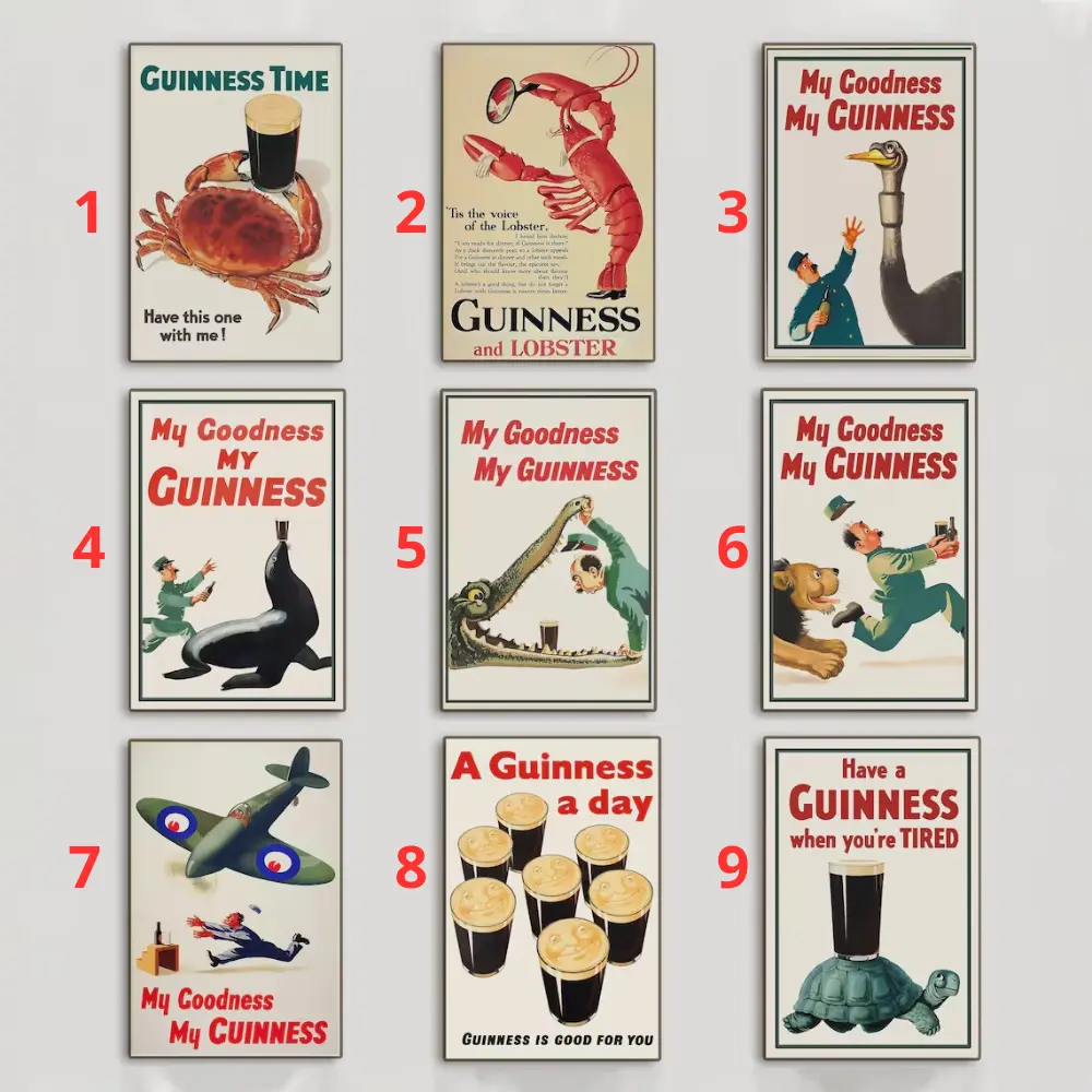 My Goodness My Guinness Poster Vintage Guinness Advertisement Print Retro Beer Wall Art Classic Pub Decor Funny Advertising Artwork