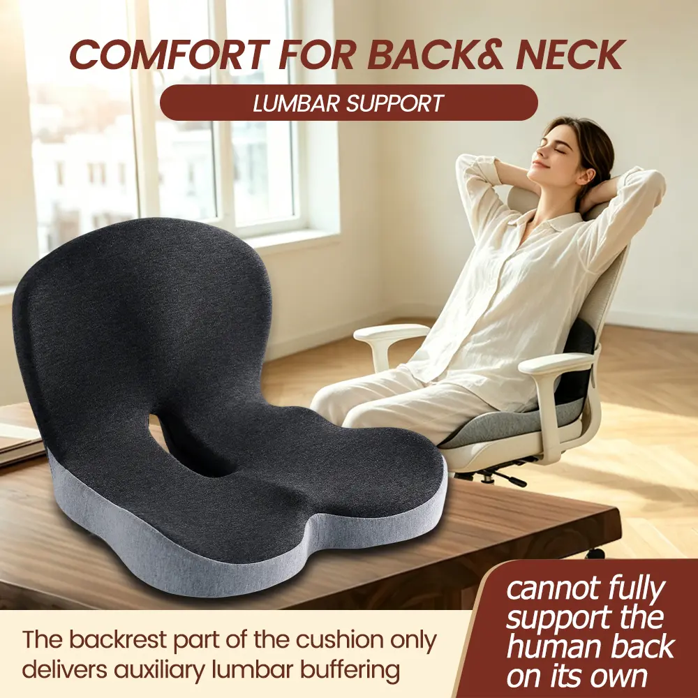 Onever Cloud Contour Car Seat Cushion - Soft Memory Foam Pad, Breathable Hollow Design, Non-Slip Cover, Car Seat Cushions for Driving, Auto-Truck Accessory, Fits Office Chairs, Men's Accessories