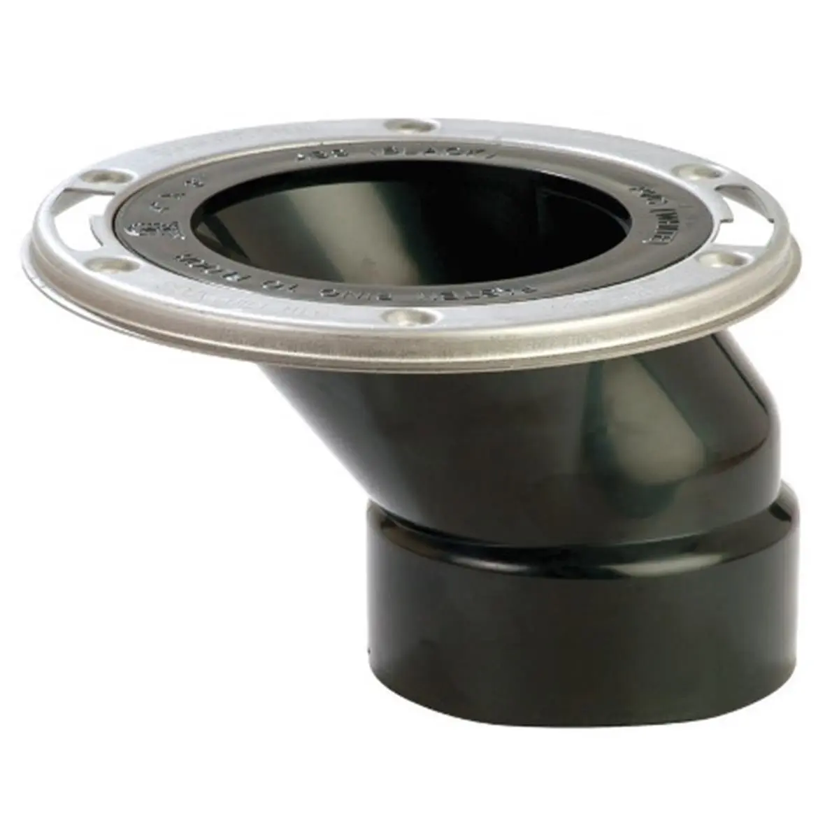 Sioux Chief 889-AOM Closet Flange, 3 in x 4 in, Full-Flush ABS Plastic with a Corrosion-Resistant Stainless Steel Swivel Ring, Flush to Floor, 3X4 Size, Corrosion Res., 3 X 4 In