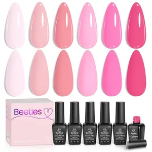 Beetles 6Colors Gel Polish Set Nude Light Baby Hot Pink Gel Nail Polish Sweet  Soak off Uv Led Lamp Needed Manicure DIY Home Gifts for Girls Pink Melody Bunny Case  Base Coat Cutics #TikTokShopBacktoSchool