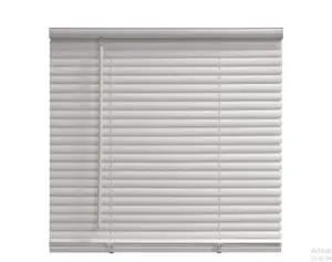 1" Cordless Vinyl Light Filtering Mini Blinds, White, 27" W x 64" L