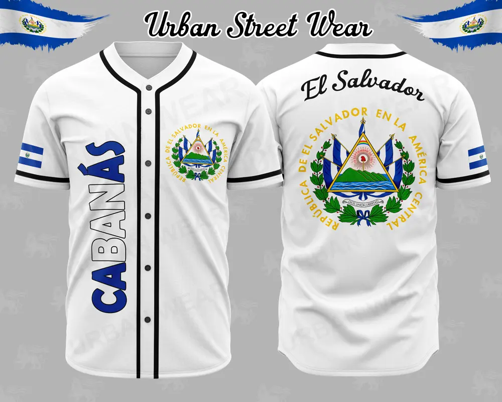 El Salvador States Baseball Jersey, El Salvador States, Unisex Wear, Baseball jersey