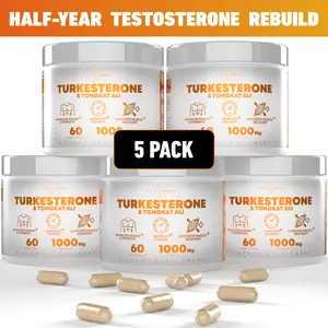 Peak Revival-X Half Year Testosterone Rebuild (5 Pack) Turkesterone & Tongkat Ali Supplement 1000mg Per Serving 60 Vegan Capsules Non-GMO Gluten-Free Dietary Supplement