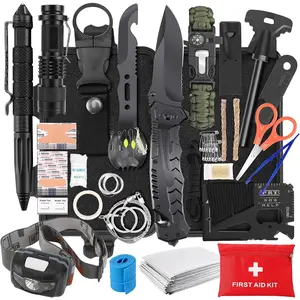 116 in 1 Survival Kit with First Aid, Complete Emergency Survival Gear & Equipment - Tactical Tools, Fishing Kit, Headlamp for Camping, Hiking, Car - Ultimate Bug Out Bag & Outdoor Adventure Gift for Men, Women, Dad for Christmas