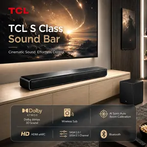 TCL S55H 2.1 / S45H 2.0 Sound Bar with Wireless Subwoofer for Smart TV | Dolby Atmos DTS:X Auto Room Calibration| 220W Power Wireless Bluetooth Home Theater Audio | App Control & Remote Control | Latest Model