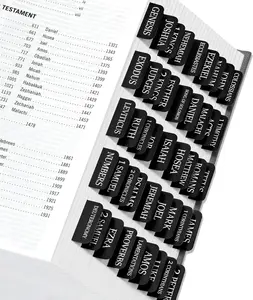 Bible Tabs, Bible Book Tabs for Study Bible, Large Print Repositionable Bible Index Tabs, Bible Labels Tabs, Bible Study Supplies(Black)