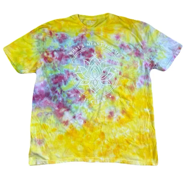 What’s meant for me  crystal infused T-shirt ! Real lapis  infused Ink!  - Fitted, Short-Sleeve, Casual Cotton Unisex Top with Lapis Lazuli-Infused Ink