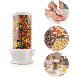 3-In-1 Candy Machine Fun Nut Dispenser for Home Parties, Triple Candy and Nut Dispenser for Kids, Improved Fun Candy & Nut Machine