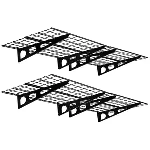 Heavy Duty Garage Wall Shelves 2 Pack, 2 x 6 FT Metal Storage Shelf – 1600 lbs Capacity – Adjustable Wall Mounted Organizer for Garage, Laundry, Warehouse, Home