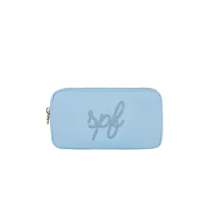 Stoney Clover Lane Periwinkle SPF Embroidered Small Pouch in Periwinkle