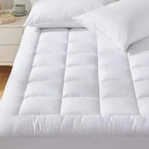 Extra Thick Mattress Topper – 4 Inch Plush Pad with Ultra Soft & Breathable Microfiber Fill, Quilted Design for Comfort & Back Support, 360° Elastic Skirt Fits 8–21" Mattresses, Hotel-Quality Fitted Cover, 10cm Thick for a Luxurious Sleep Upgrad
