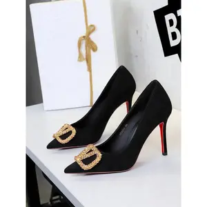 Women’s leopard print high heels, glittering stiletto pumps, rhinestone buckle design, slip-on comfortable shoes for women, stylish & elegant footwear