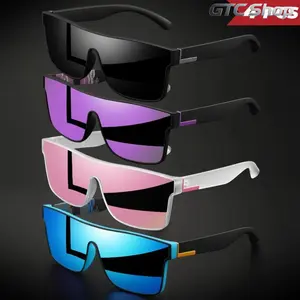 4 Pack Classic Colorful Square Sports Sunglasses for Men & Women, Polarized UV400 Anti-Glare One-Piece Lens Eyewear, Comfort Fit Lightweight Frame, Ideal for Cycling Hiking Daily Wear All Outdoor Activities