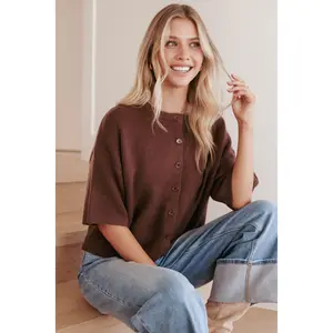 Lilith Knit Top - Chocolate Brown
