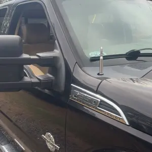 Chrome Car Truck Antenna with Tire Valve Caps Replacement for GMC Dodge Ram 1500 2500 3500 Ford F150 F250 F350 Super Duty Raptor Accessories