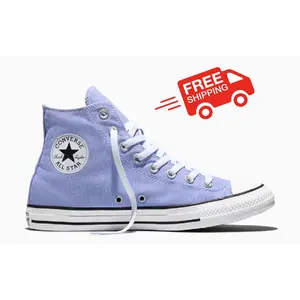 Converse Chuck Taylor All-Star Very Peri Purple Canvas High-Top Sneakers Unisex Men Women | Purple Converse High Tops | Classic Canvas Casual Shoes