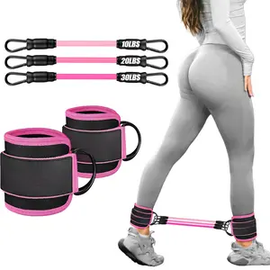 Ankle Resistance Bands with Cuffs, Straps for Cable Machines Universal Fit with Comfortable Padding Adjustable Resistance Bands for Glute Kickbacks Ideal for Men Women fitness