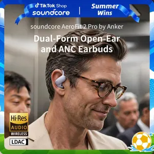 Soundcore AeroFit 2 Pro by Anker, Open-Ear and Active Noise Cancellation Modes, Hi-Res Open Ear Headphones for Commute,Office,Fitness, LDAC, 4-Mic AI Clear Calls, 34H, IP55, Wireless Bluetooth Earbuds #DealsForYouDays, #summerwins