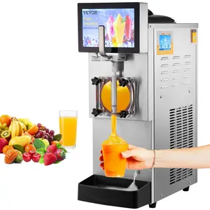 【Summervibes】VEVOR Commercial Slushy Machine,  8L / 2.1 Gal Single Bowl, Cool and Freeze Modes, 1050W Stainless Steel Margarita Smoothie Frozen Drink Maker, Slushie Machine for Party Cafes Restaurants Bars Home