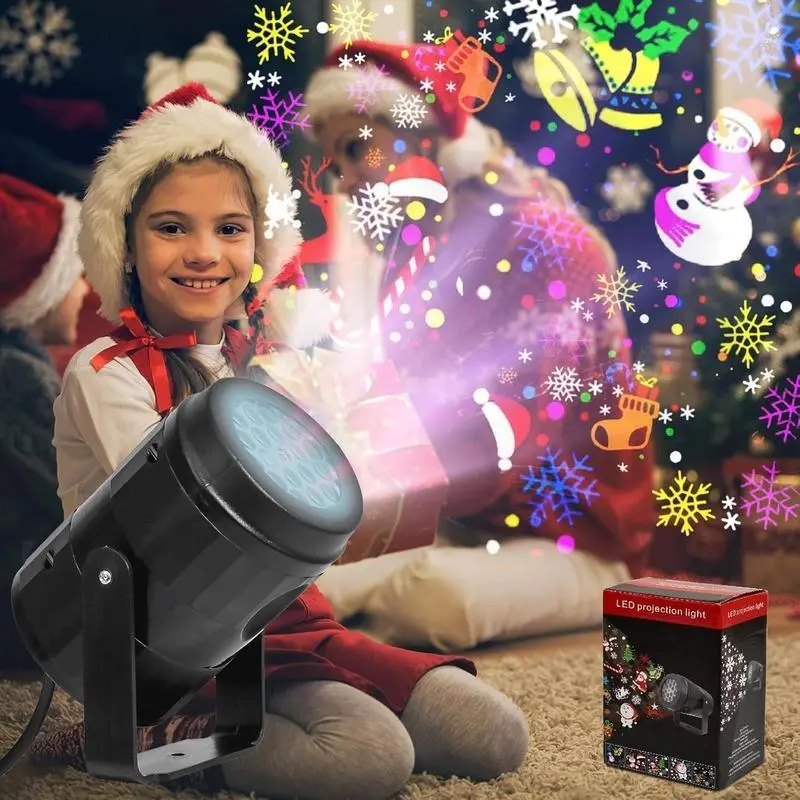 16-Pattern Christmas Projector Lights, RGB Color Changing Night Light, Led Lights Projector Waterproof for Christmas Decorations, Holiday Projector for Xmas, Outdoor/Indoor LED Projector for Home & Party