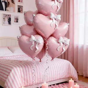 8pcs 22-Inch Foil Balloons, Heart Shaped Balloons, Perfect for Background Decor, Influencer Photo Props, Romantic Surprises, Weddings, Birthdays, Proposals