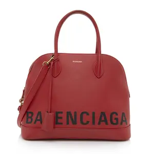Pre-owned Balenciaga Calfskin Shoulder Bags Grained Ville Medium Top Handle Bag