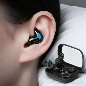 True Wireless In-Ear Comfortable Sleeping Headset, Music Earbuds with Bluetooth-compatible, HiFi Bass, Stereo HD Calling, Compatible with Android and iPhone, Wireless Chargeable Headphones