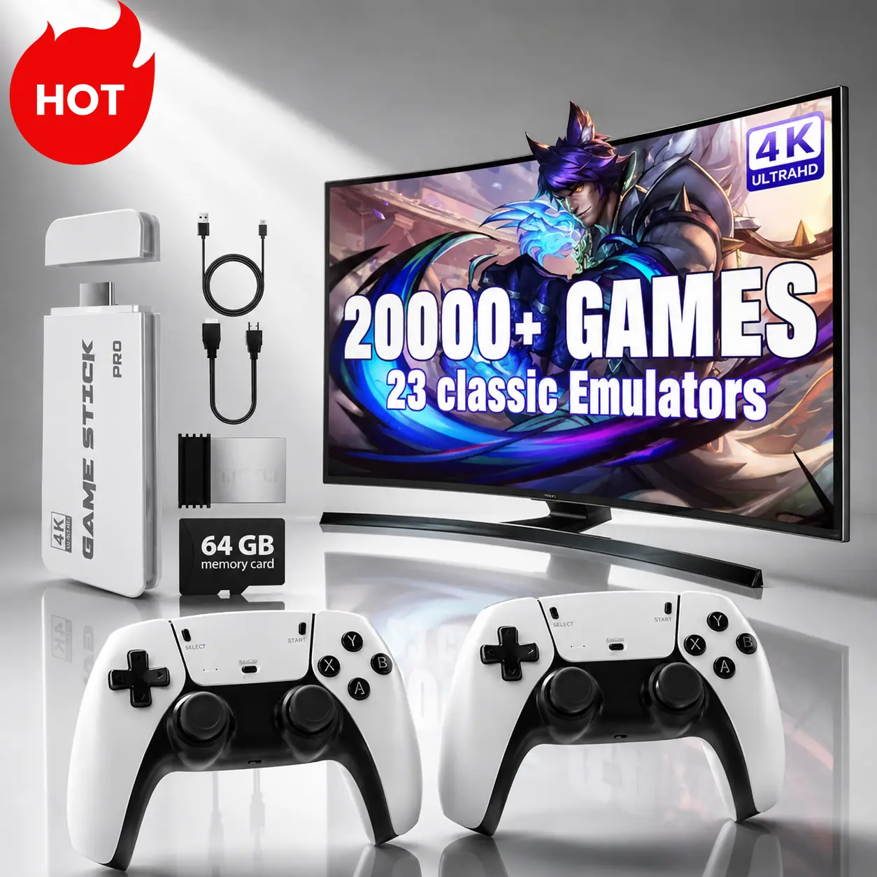 2026 Retro Game Console 20,000+ Retro Game Stick, Revisit Classic Games Stick , Retro Play Plug and Play Video Games Stick 20+ Emulators, 4K HDMI Output, Premium Competitive Dual Controllers,TikTokShopBlackFriday,Halloween Christmas New Year Gift