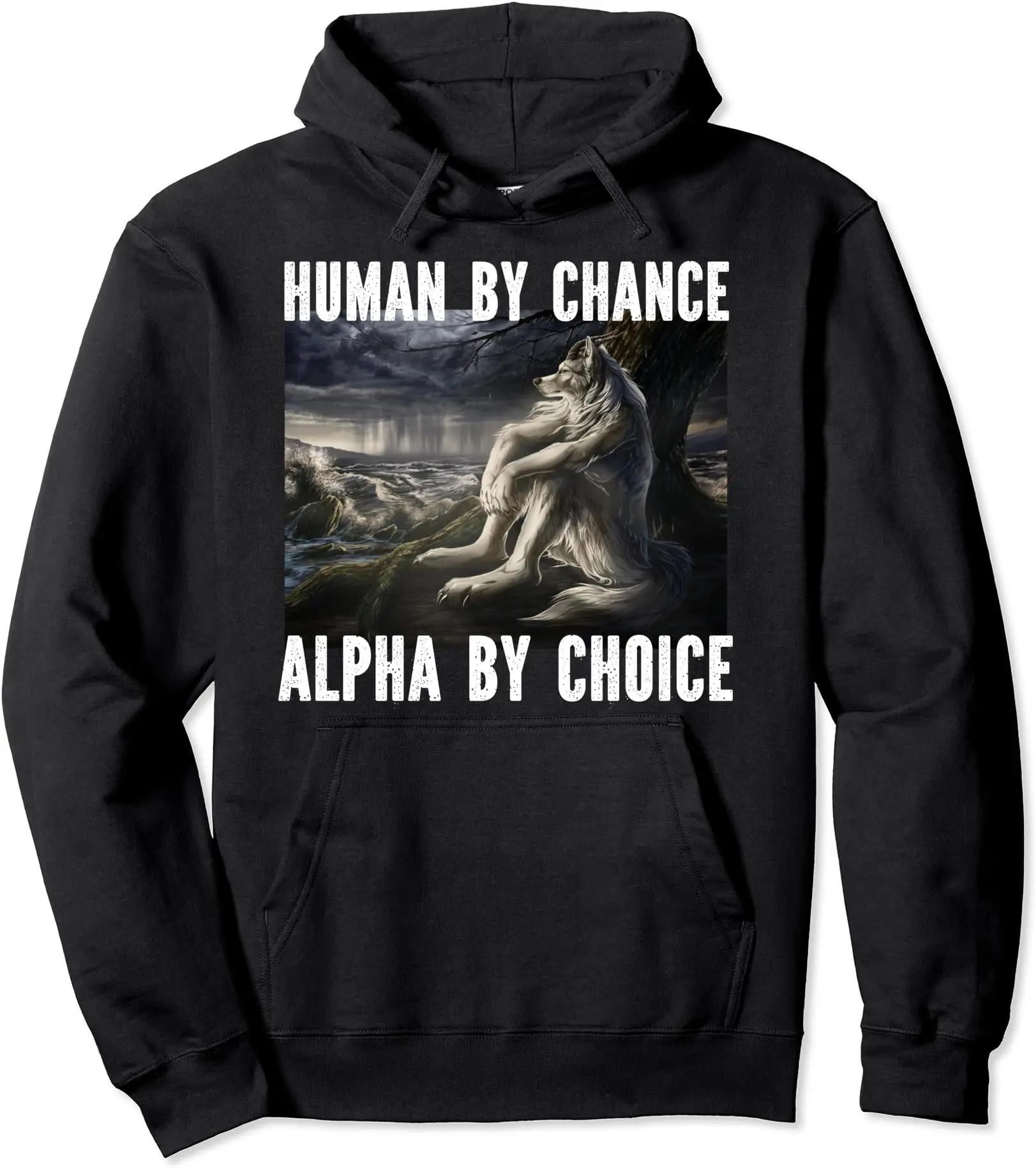 I Heart Werewolfs Alpha Funny Cringe Werewolf Wolf Meme Hoodie