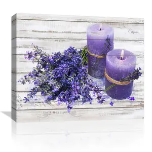 Bathroom Decor Wall Art Purple Wall Decor Bathroom Pictures for Wall Lavender Canvas Wall Art Farmhouse Modern Framed Paintings Artwork for Home Art Prints with Wood Fram Size 12x16 Inch Decoration Gift Decorative Artistic Ornaments Photo Poster Pack