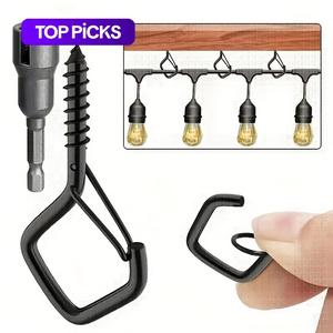 room decor wall mounted square hook, 20pcs multifunctional space-saving buckle hook for hanging ornaments, room decor, home decor 2025, tools, hardware, heavy duty, black