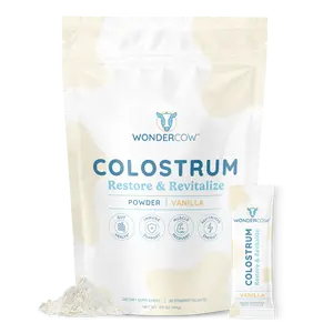 Vanilla Single Serve Packets, Pure Bovine Colostrum, Gut Health, Immune Support, 2,000mg whole colostrum per serving