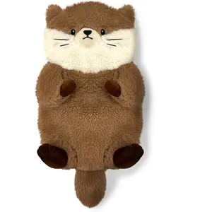 Otter Stone Microwave Heating Pad - 15"x8" Removable Weighted Heated Stuffed Animal, Soft Short Plush Heat Pack for Pain Relief (Home Supplies)