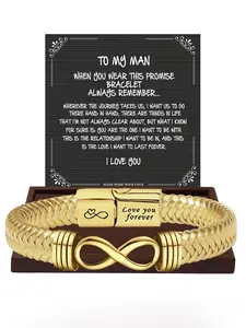 1PC Christmas Stocking Surprise Gift for Man: Fashion New Style High-end Quality Knotted Bracelet - Idea Birthday Gift/Valentine's Day - Coach, Family, Friend Eight-Byte Design Bracelet - Daily Party Jewelry Wear Trendy Fashionable Accessories