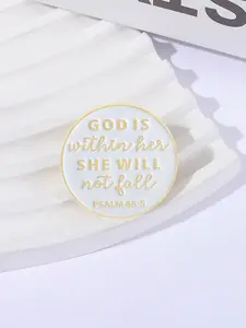 Gold Edge Faith Pin, Lapel Brooch, Inspirational God Design, Perfect for Tie and Backpack Accessories, Punk Style Gift, All Seasons Casual Wear, Seasonless Accessory