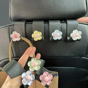 Cute Flower Design Car Seat Back Hook, Multifunctional Car Seat Back Hanger, Car Interior Set, Car Interior Accessories for Car Stowing & Tidying Backseat Hanging Organizer, Car Storage Organizers, Backseat Storage Bag
