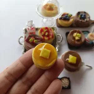 Miniature Dollhouse Pancakes with Blueberry Mango Cheese Strawberry Flavors, Clay Food Accessories for Blyth Barbie Ob24 Ob11