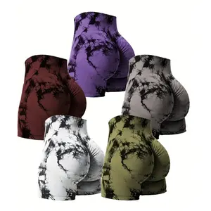 Seamless Tie Dye Leggings Women for Fitness Yoga Shorts Pants Push Up Workout Sports Legging High Waist Tights Gym Ladies Clothing