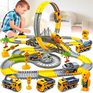 Electric Track Rail System Car Train Set, Unisex Children Educational Toy, Birthday Gift, Small Parts Warning, No Batteries Included