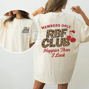 [Sale up to 40%] RBF Club Leopard Cherry T-Shirt – Retro Coquette Aesthetic Tee, Sarcastic Resting Bitch Face Shirt, Trendy Leopard Print Bow Graphic Top