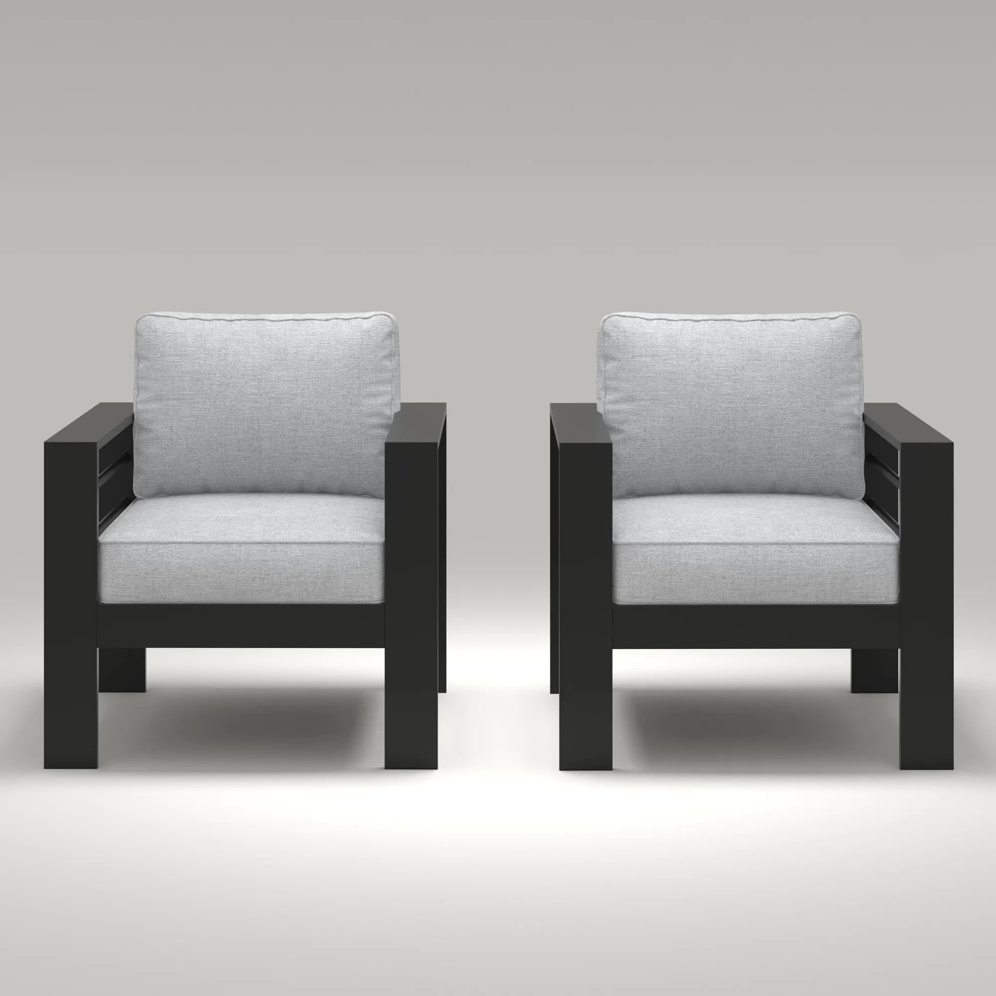 Aluminum Patio Sofa, All-Weather Metal Frame Outdoor 2/3-Seater Furniture with 5" Thick Cushions