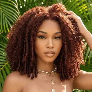 【HOT】 Nadula 250% Density Layered Burmese Curly 7x5 Lace Wig Reddish Brown Glueless No Slip Wigs Afro Kinky Curly with Defined Curls Invisible Knots Put and Go Wig Summervibes TikTokShopStockUp