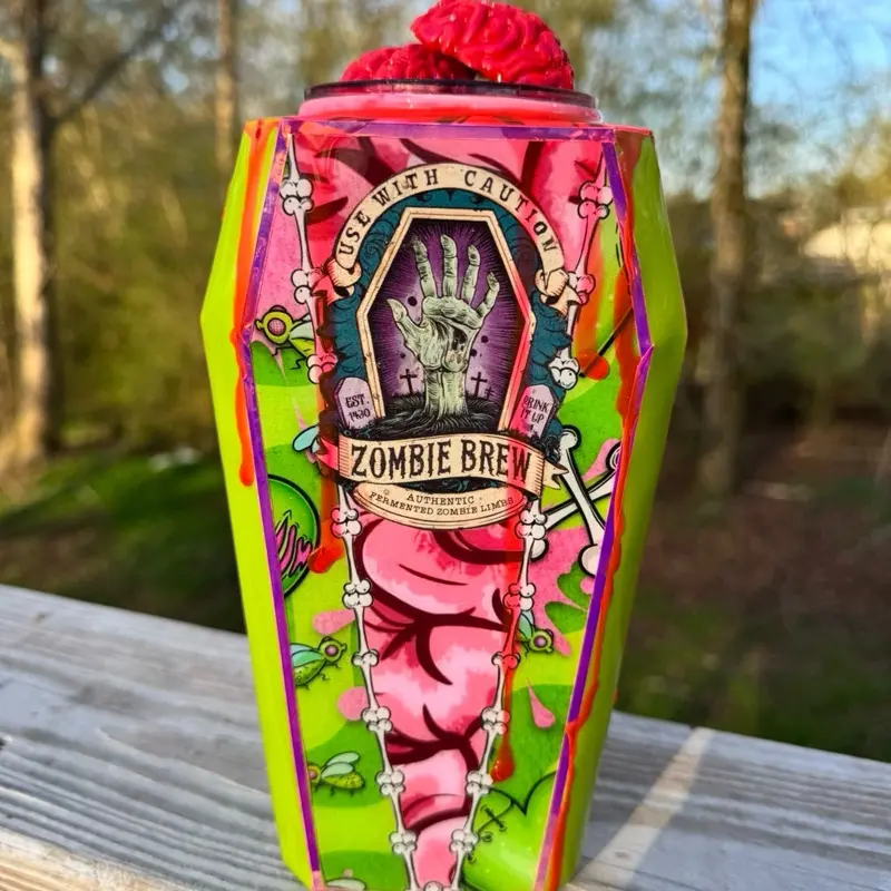 Zombie Brains Brew Coffin Tumbler