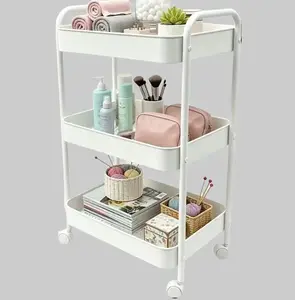 Multifunctional Rotatable Storage Rack, Metal Organizer with Wheels, Space-saving Household Storage Shelf, Easy Assembly, Perfect for Bedroom, Kitchen & Living Room - The Viral Home Organization Must-Have for Small Spaces
