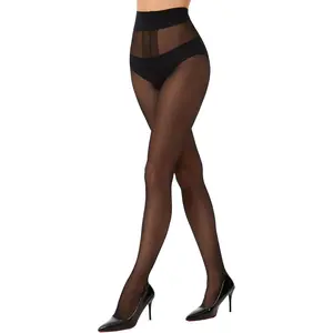 40D T-Crotch Sheer Pantyhose for Women, High Waist Stretchy Silky Stockings with Durable Reinforced Toes
