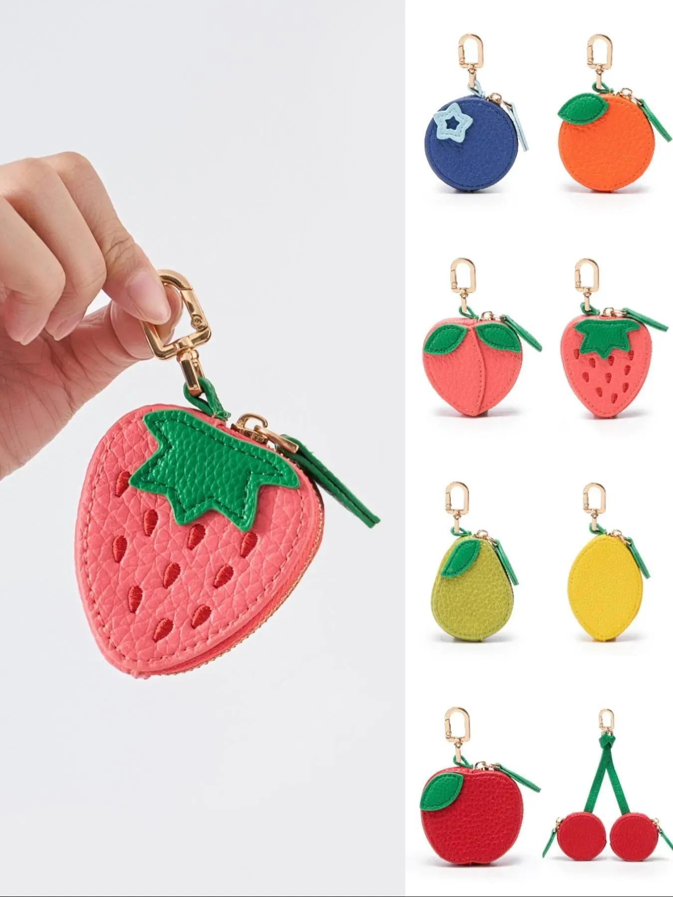 Fruit shaped pendant coin purse, fruit shaped keypendant, fruit pattern, cute keychain mini pocket wallet, Cute Soft Keychains, perfect gift for women, Christmas Gift, Valentine's Day Gift, Keychain For Bags, Keychain Kawaii